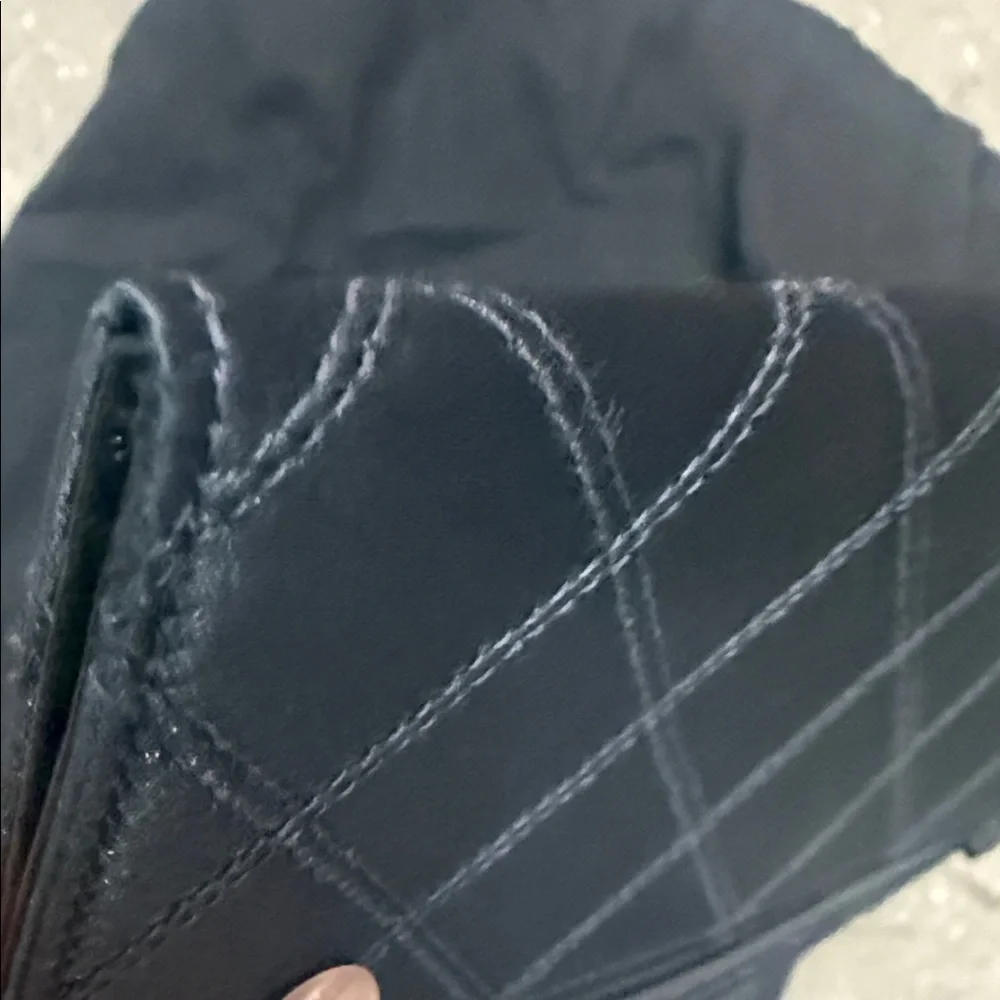 Authentic CHANEL Black Satin Quilted Clutch with Gold Logo - Picture 8 of 12